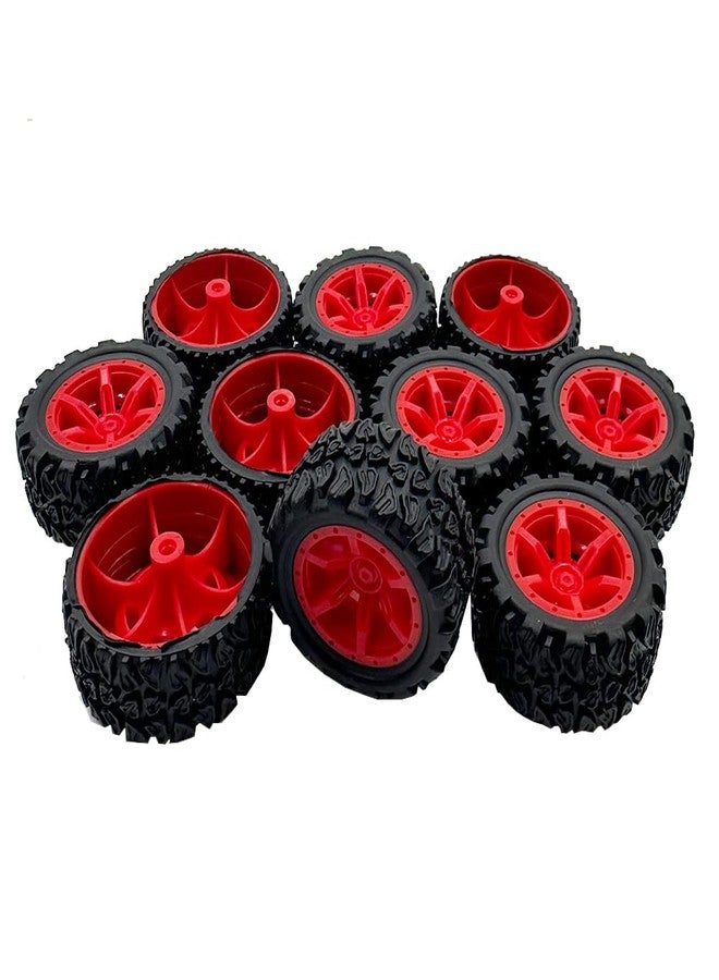 URIMPAVIDO 10PCS Toy Car Wheels 34mm Toy Car Rubber Tire Wheels with 5PCS Shaft Round Rod Axles for RC Car Truck Robot DIY Model Toy Parts (2x15x34mm) - Image 5